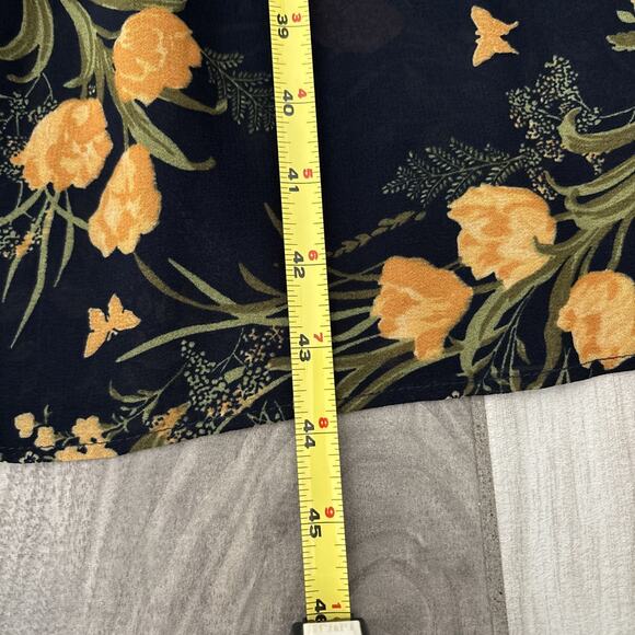 Reformation Navy Floral Tie Straps Fit Flare Nikita Midi Dress Sz 8 Viscose - Picture 8 of 14